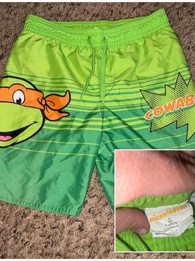Nickelodeon Lime & Green Teenage Mutant Ninja Turtles Swim Trunks